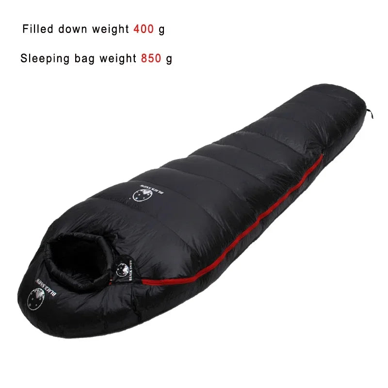 Very Warm White Goose Down Filled Adult Mummy Style Sleeping Bag 
Fit for Winter Thermal 4 Kinds of Thickness Camping Travel