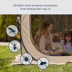 Portable 12x12 Outdoor Shade Room Tent 
with Carry Bag for Patio, Backyard, and Outdoor Activities, Beige
