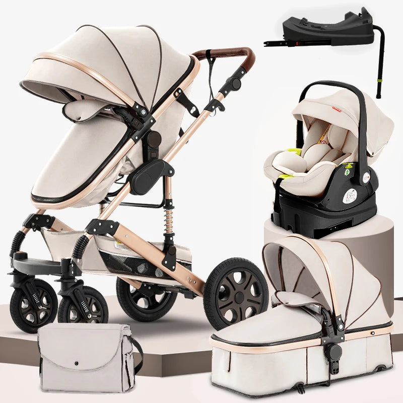 Baby Stroller Combo Car Seat, Travel System with Isofix Base,
Baby Carriage 3in1 Reversible Foldable Standard Stroller