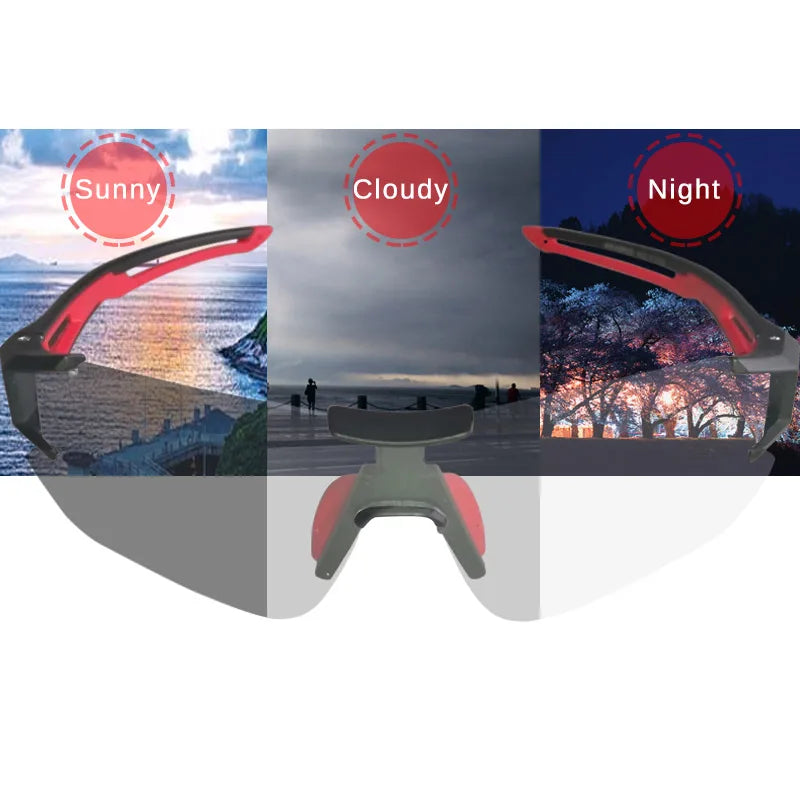 ROCKBROS Bicycle Glasses Photochromic Lens Outdoor Eyewear Goggles UV400 Sports Riding Cycling Sunglasses MTB Road Bike Glasses