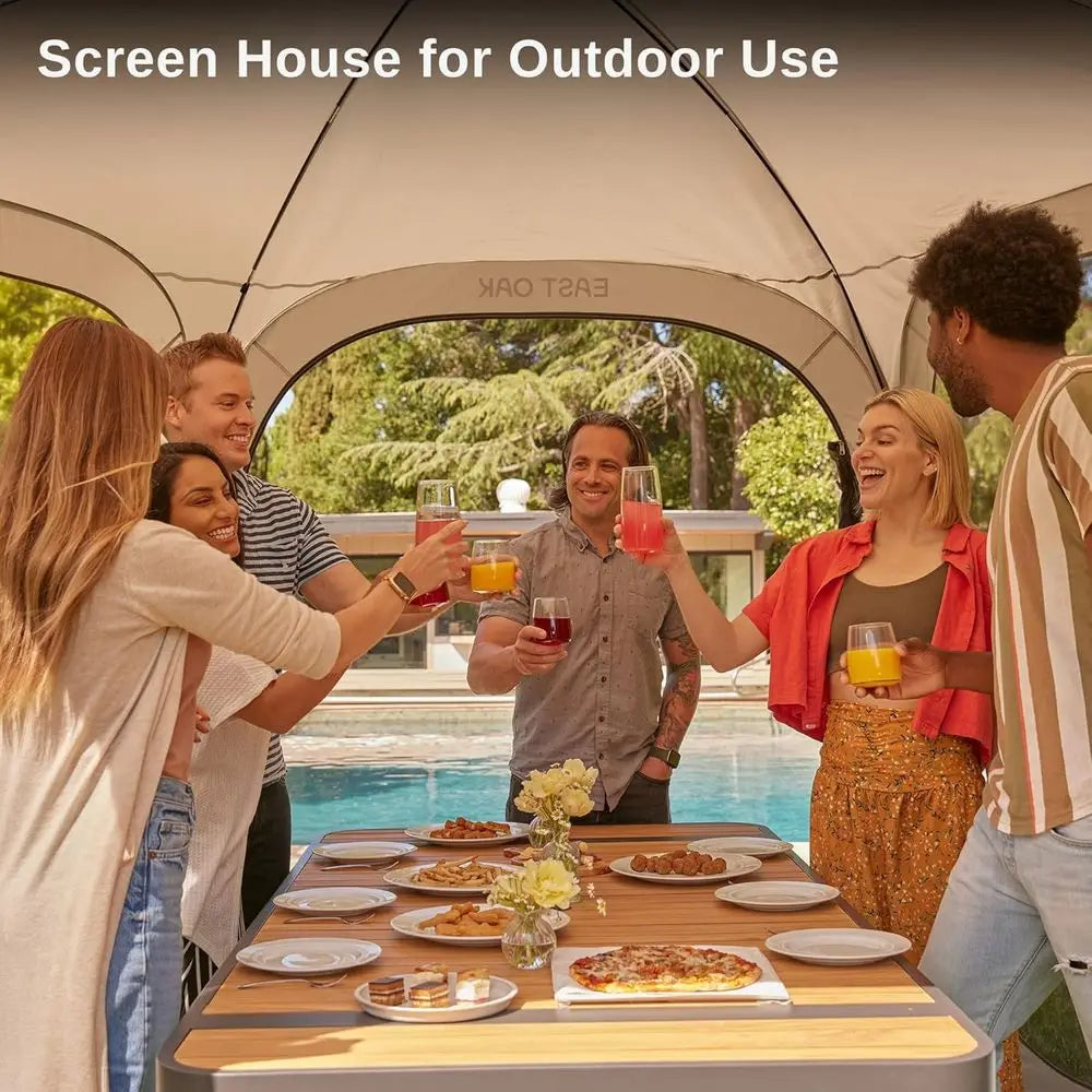 Portable 12x12 Outdoor Shade Room Tent 
with Carry Bag for Patio, Backyard, and Outdoor Activities, Beige