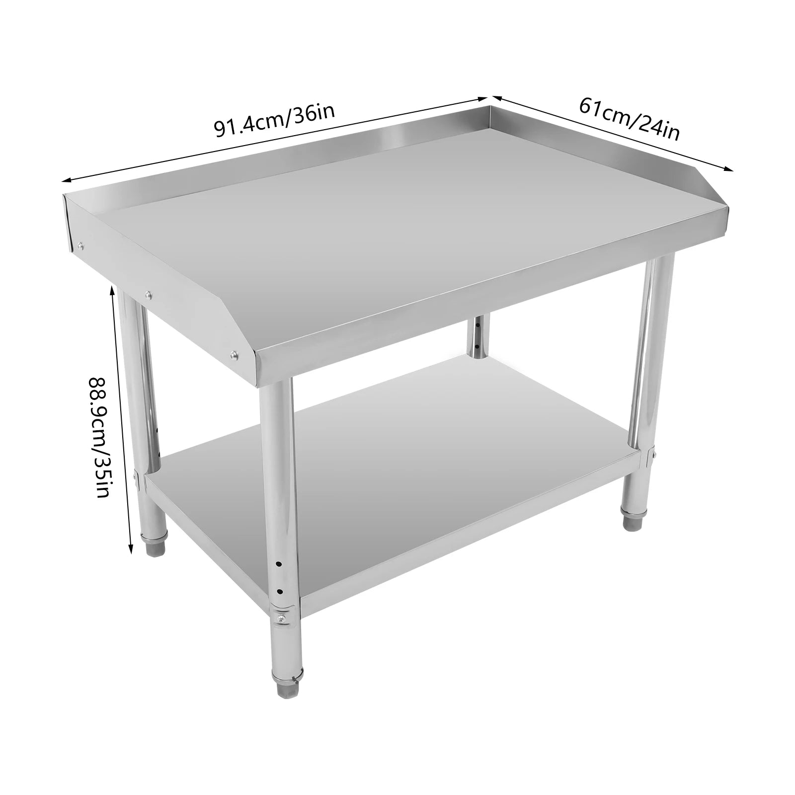 36*24*35 cm Commercial Work Table Work with Backsplash Prep for Kitchen Restaurant ,Garage ,Laundry