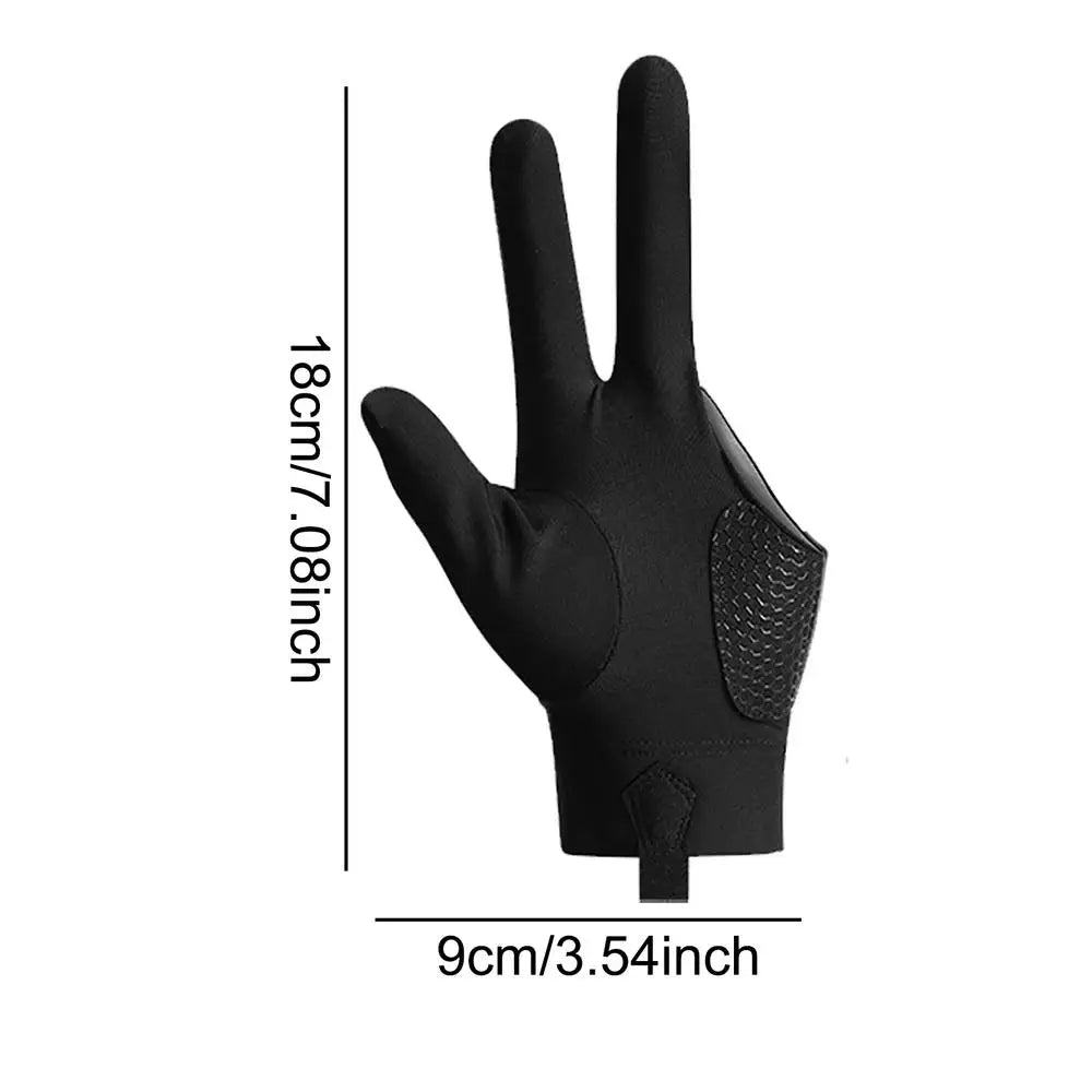 Open Finger Billiard Pool Gloves Breathable Snooker Glove Non Slip Left Hand 3 Finger Glove Training Shooters Gloves Accessories