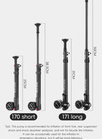 WEST BIKING 400PSI Bicycle Air Pump
 High Pressure MTB Front, Rear Suspension Pressure Gauge Schrader Valve