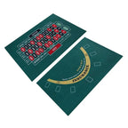 Double-sided Poker Layout Mat Blackjack and Texas Holdem Available Table Mat Craps and Roulette Table Felt Green Fabric Mat