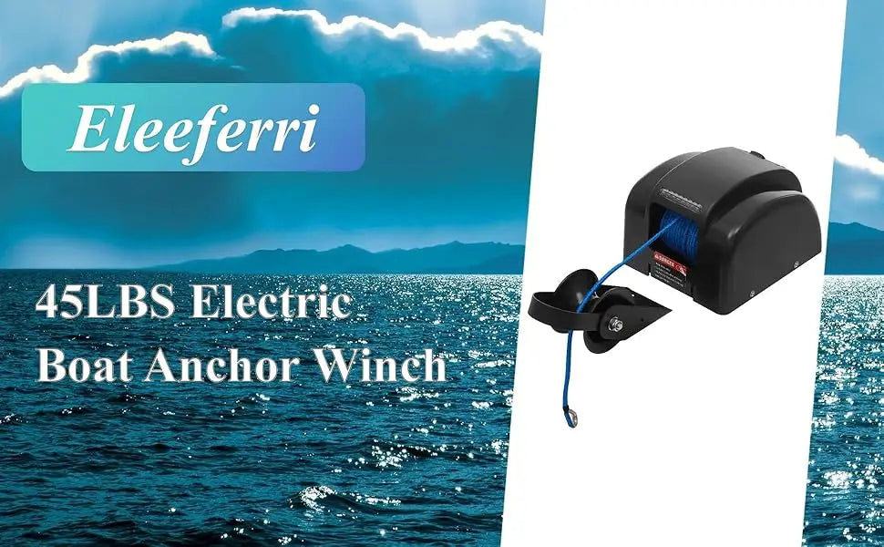 Electric Boat Anchor Winch Kit 12V with 100ft Anchor Rope , 
Remote Control Heavy Duty Towing  for 24ft Fishing Boat