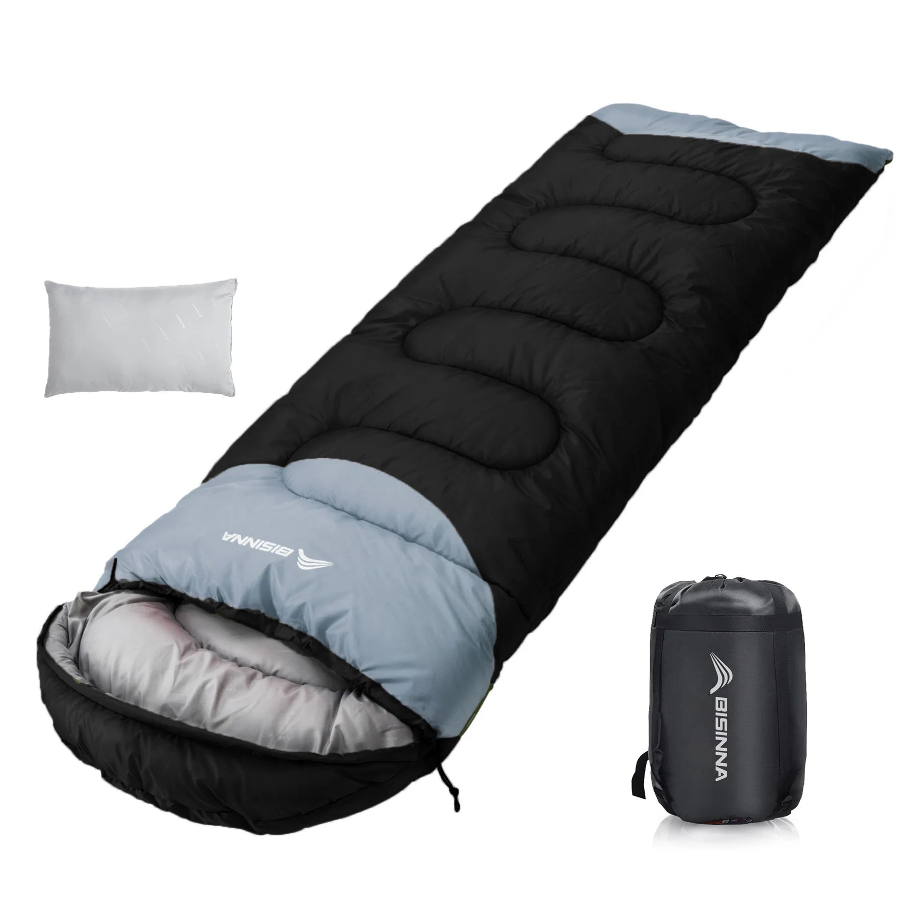 BISINNA Outdoor Camping Sleeping Bag Ultralight 
Waterproof ,  Winter Warm Backpacking With Pillow for Traveling Hiking