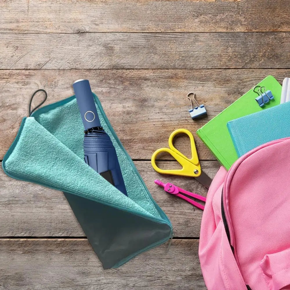 Folding Umbrella Bag Wet Umbrella Bags with Zipper Chenille Quick-Drying Umbrella Bag Durable Hand Towels for Cars Home