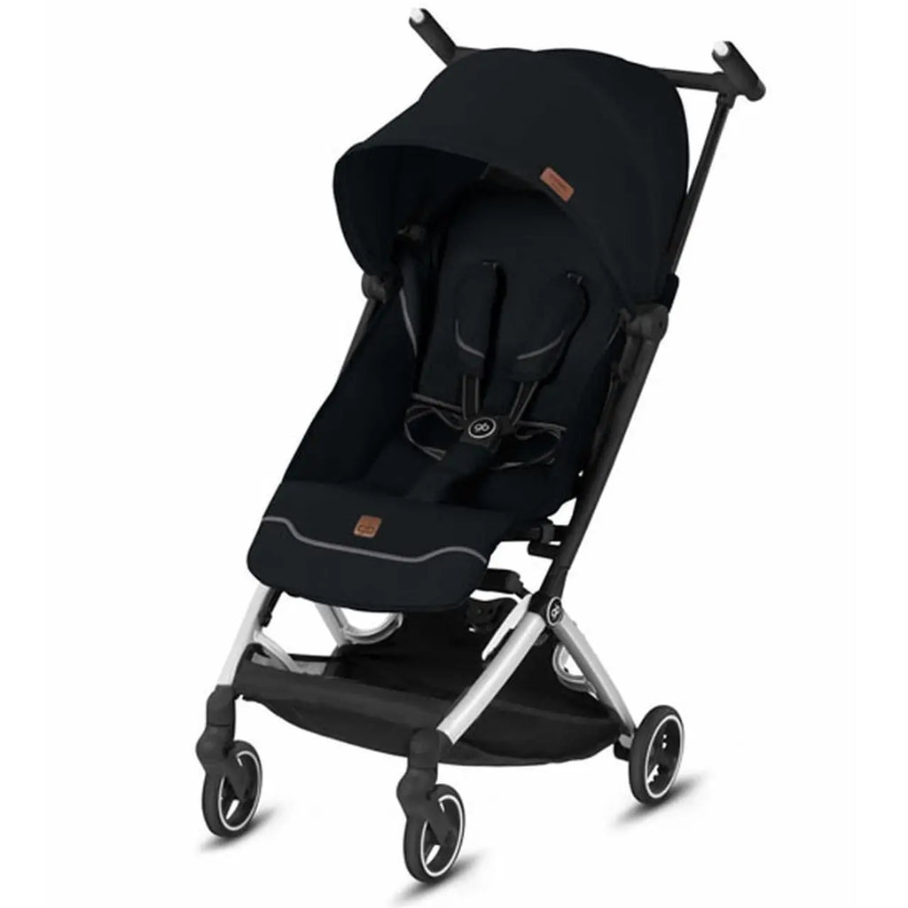 All-Terrain, Ultra Compact Lightweight Travel Stroller with Canopy and Reclining Seat in Velvet Black