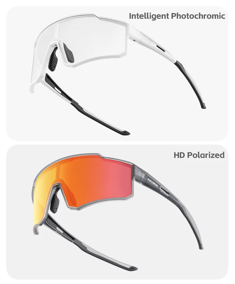ROCKBROS Cycling Glasses Polarized Photochromic Sunglasses Glasses Cycling Outdoor Sports UV400 MTB Road Women Men Bike Goggles