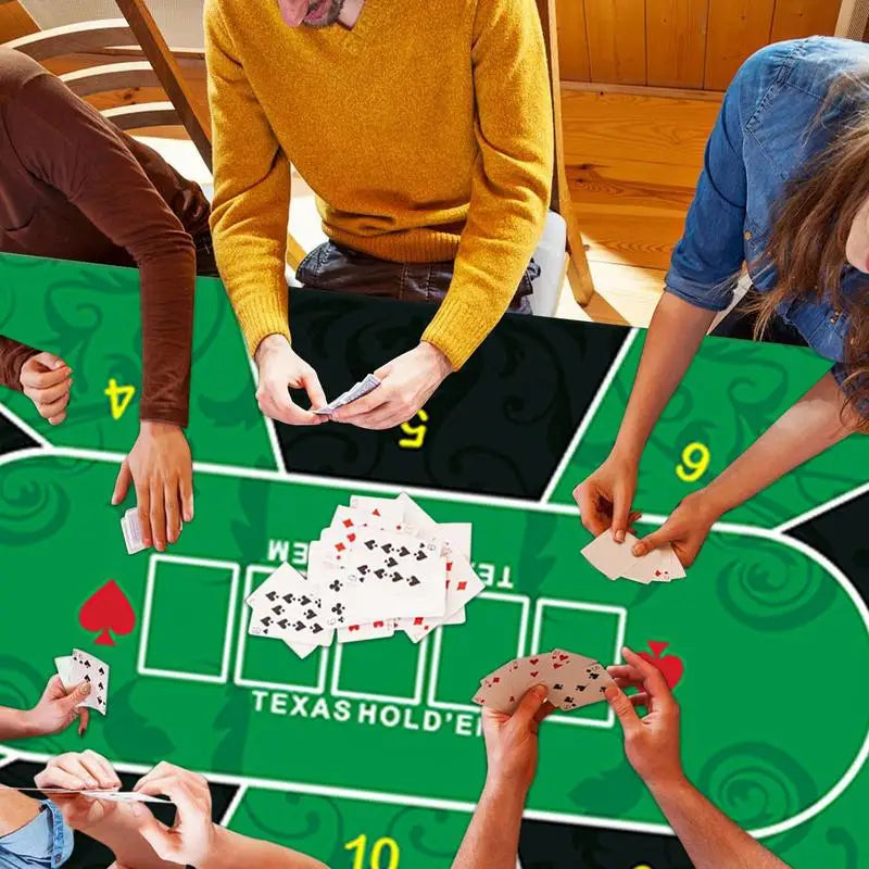 Poker Table Mat Rubber Game Mat Poker Layout Tablecloth Tabletop Holdem Mat For Home Entertainment Board Game Rooms Friend