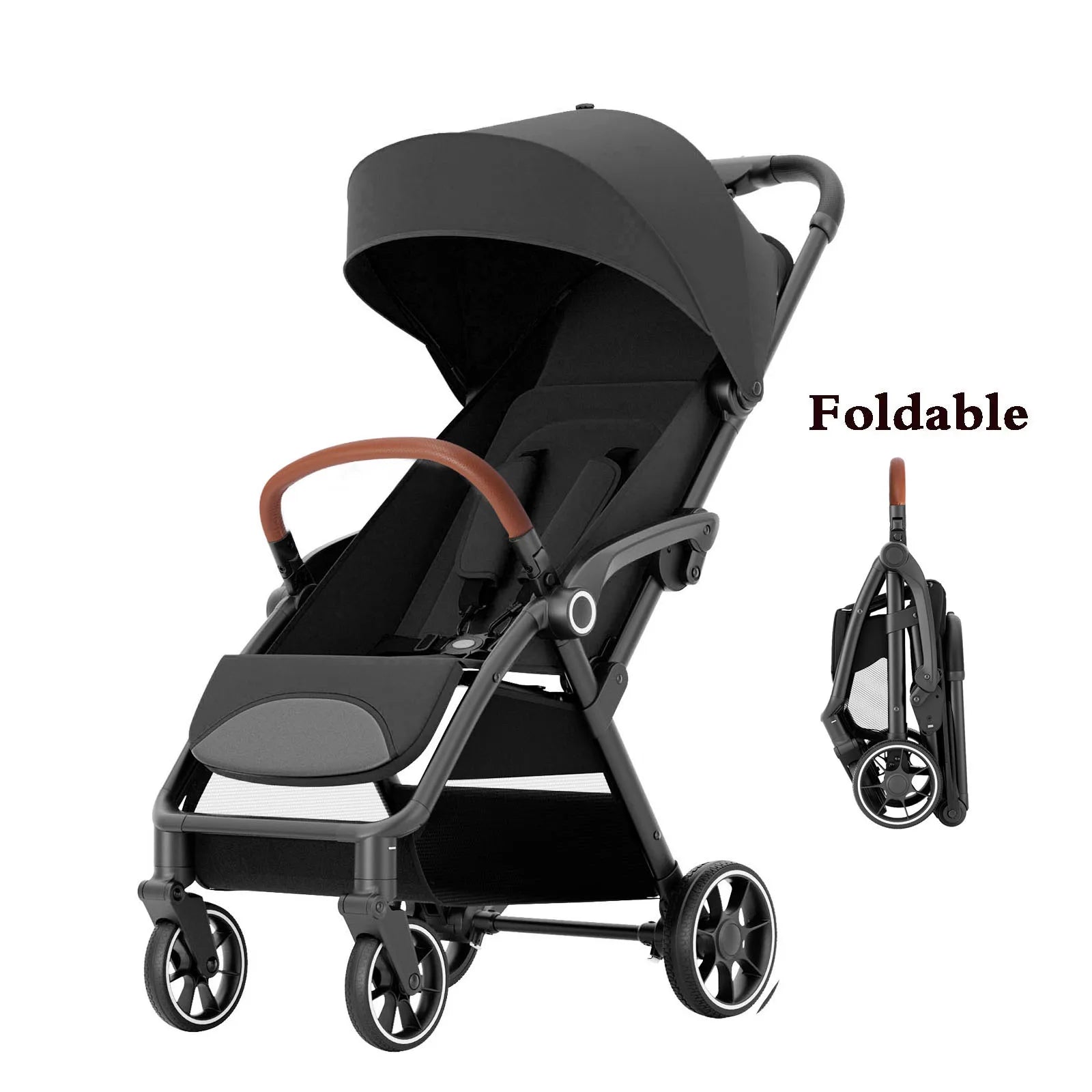 Standard Stroller  Seat, Foldable Portable Newborn Stroller ,Luxury Baby Carriage ,Baby,Toddlers,360°Swivel Seat