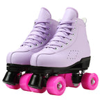 2025 Double-Row Roller Skate Shoes  
4 Wheels Skates For Women Men Outdoor Sport Skating Training Quad Sneakers Size 34 35 36-45