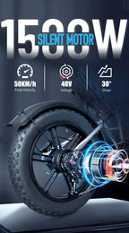 DEEPOWER S7Pro Off-Road Electric Bike 
1500W Motor 48V 60AH LG Battery 
Adults Mountain All-Terrain