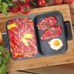Hot Pot Electric Grill .   2 In 1 Indoor,  Non-Stick Electric Pot & Griddle.
For Bbq,Steaks,Independent Dual Temperature Control 1200W