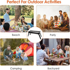 Portable Charcoal Grill 24"x13"x9", 
Lightweight Folding BBQ for Camping, Hiking, Picnics & Travel