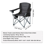 SucceBuy Camping Folding Chair for Adults  
Portable Quad Lumbar Back , Padded Arm  with Side Pockets for Beach, Lawn, Picnic