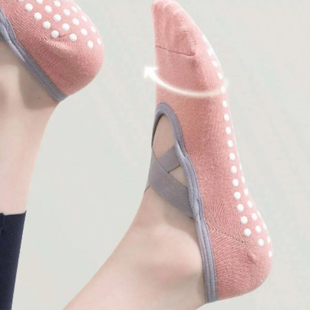 Yoga Socks Orange Pink 
Home Sports, Heel Non-Slip Silicone Dot Grip Pilates Socks
 Indoor Fitness Sweat-Absorbent Brea