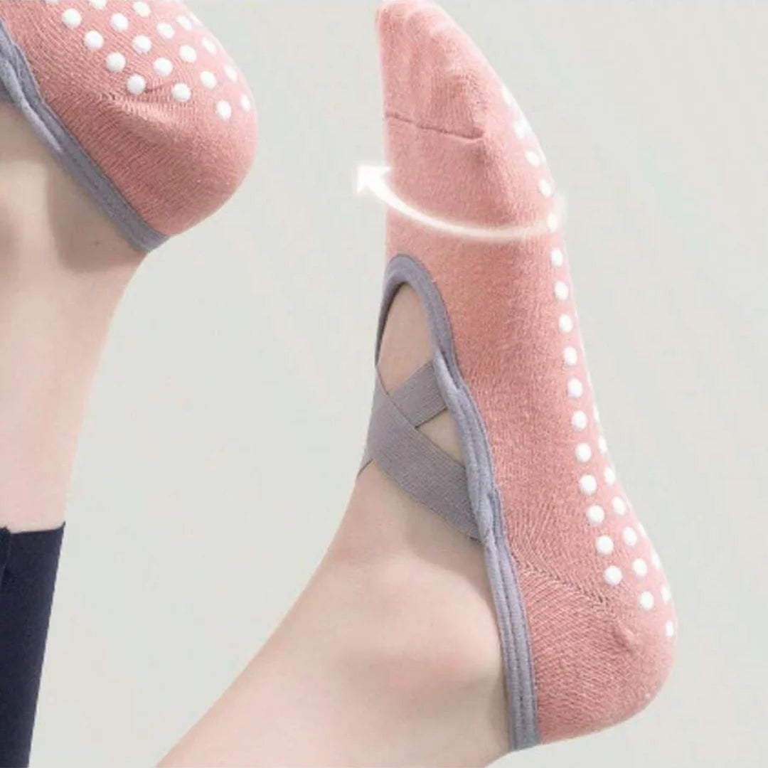 Yoga Socks Orange Pink 
Home Sports, Heel Non-Slip Silicone Dot Grip Pilates Socks
 Indoor Fitness Sweat-Absorbent Brea