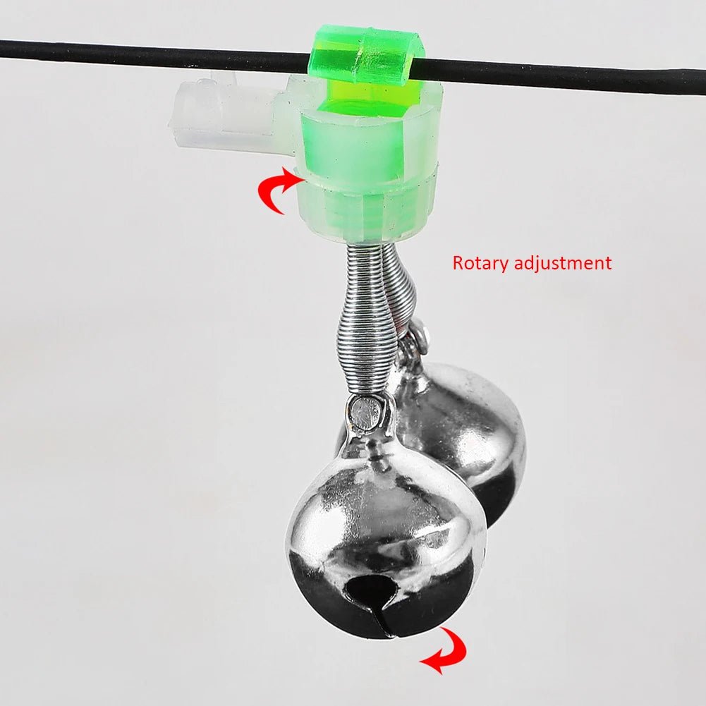 20-1PCS Fish Bite Alarm ,
Twin Spiral Bells,
 Fishing Indicator Bait Alarm. Outdoor Night Fishing Alarm Bell