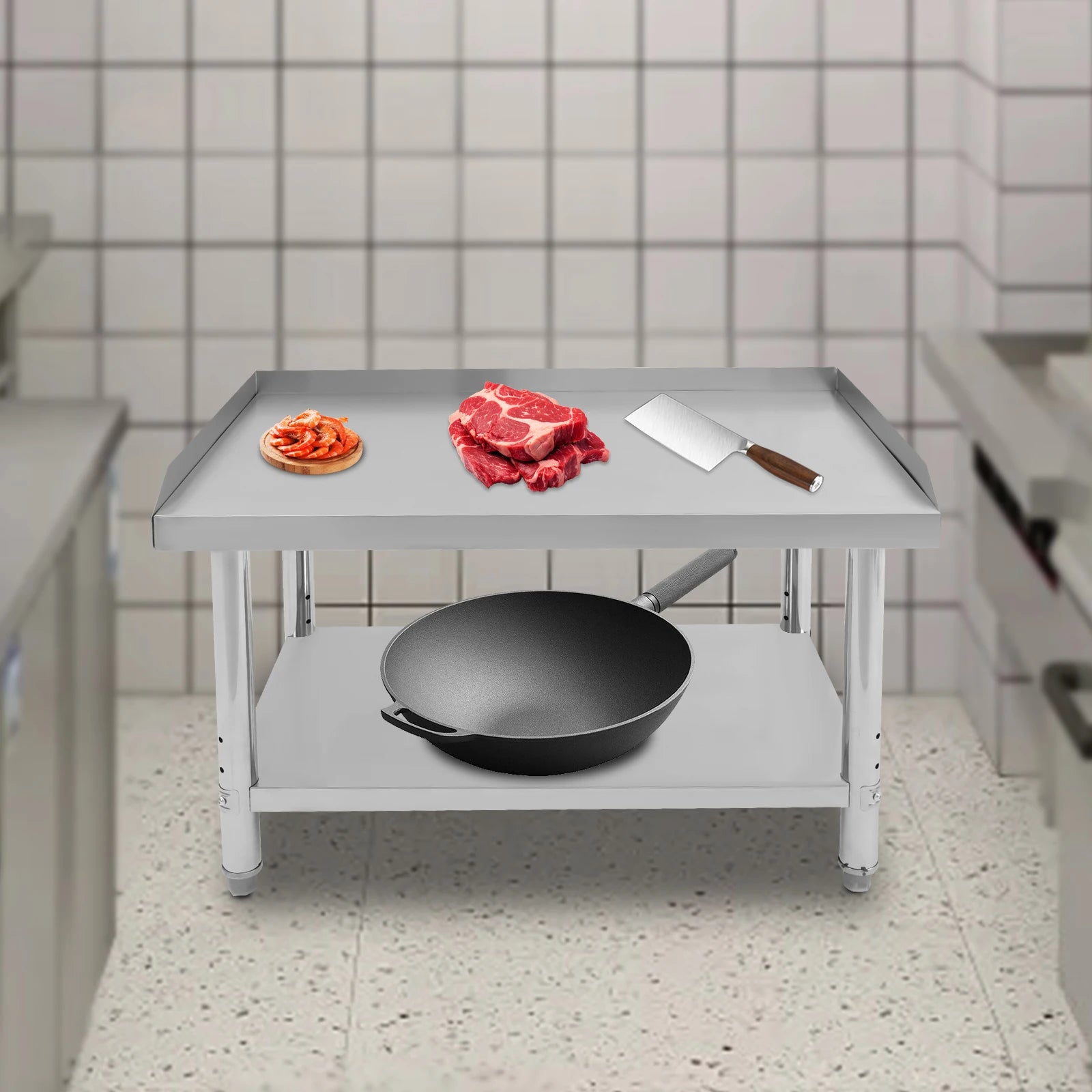 36*24*35 cm Commercial Work Table Work with Backsplash Prep for Kitchen Restaurant ,Garage ,Laundry