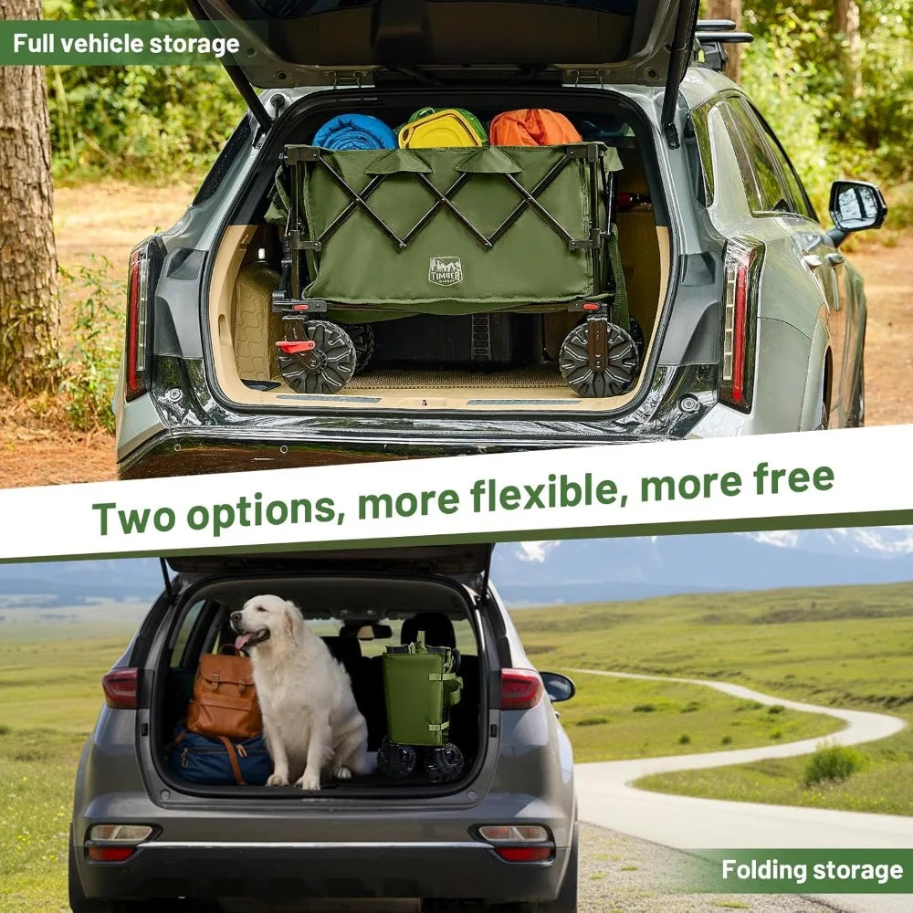 Outdoor Folding Stroller with Brakes and Cup Holders, 
500-pound Heavy-duty All-terrain Wheels