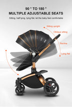 PU Leather Baby Stroller 2 in 1 Travel System 
High Landscape Portable Baby Pram
Newborns Aluminum Frame Baby Carriage