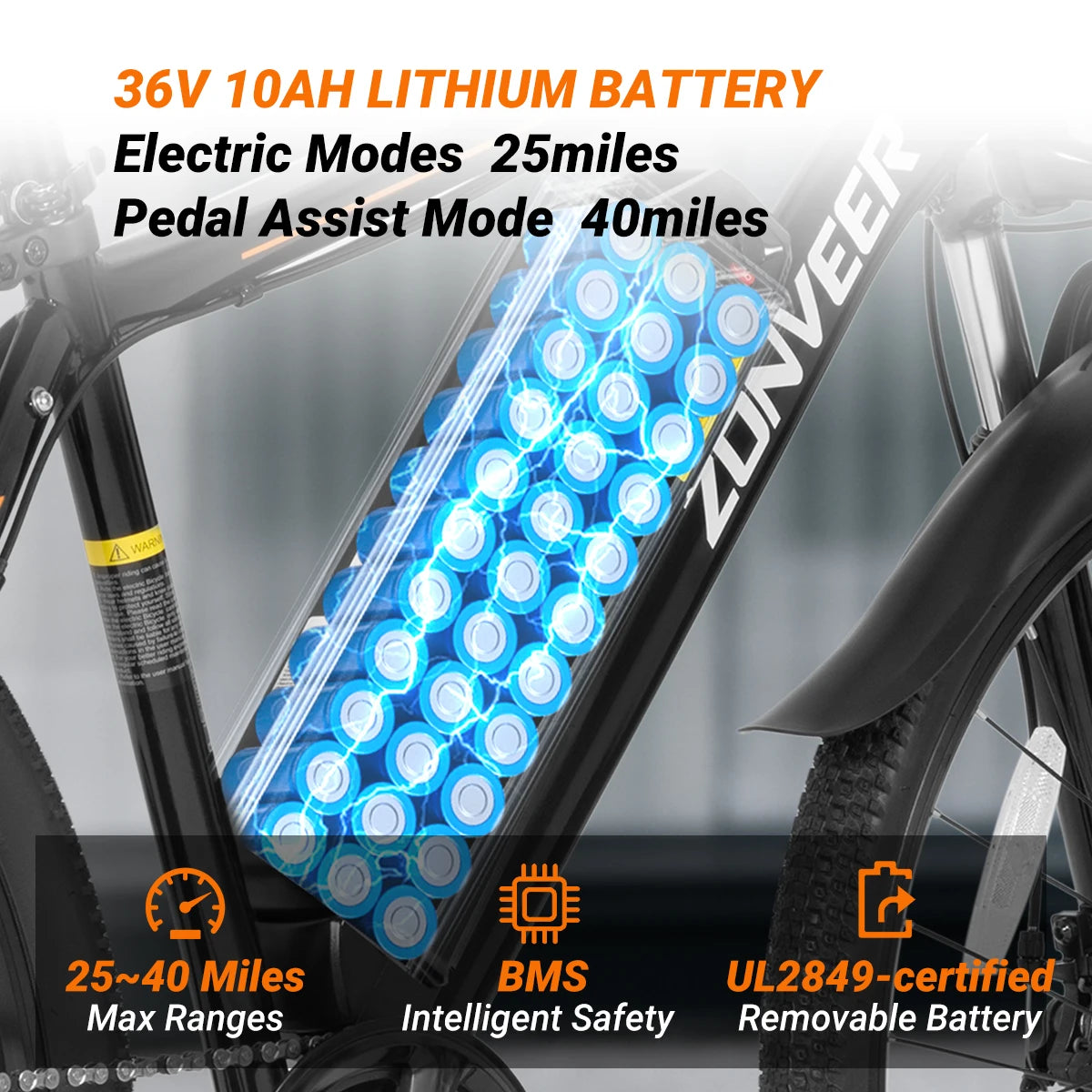 【1 Year Warranty】M26 Electric Bicycle 1000W Peak Motor 
360WH Lithium Battery Electric Bike  26 Inch city  UL2849