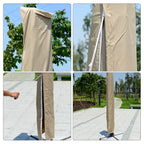 Garden Parasol Cover with Rod & Pull Ring UV Protection 210D Oxford Waterproof Fabric Cantilever Large Umbrella Cover Outdoor