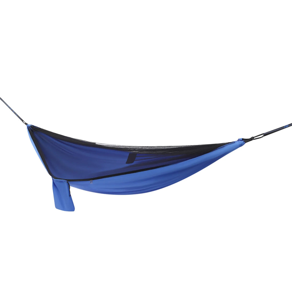 Blue Camping Hammock w/h Rain Fly Tarp Mosquito Net Tent Hammock for Backpacking and Travel