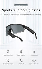ROCKBROS Cycling Glasses Wireless Bluetooth 5.2 Polarized Sunglasses Headset Telephone Driving MP3 Riding Eyewear UV400 Goggles