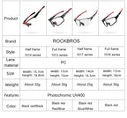 ROCKBROS Cycling Photochromic Glasses UV400 Protection Sunglasses Lightweight Bicycle Glasses Men Women Outdoor Sports Glasses