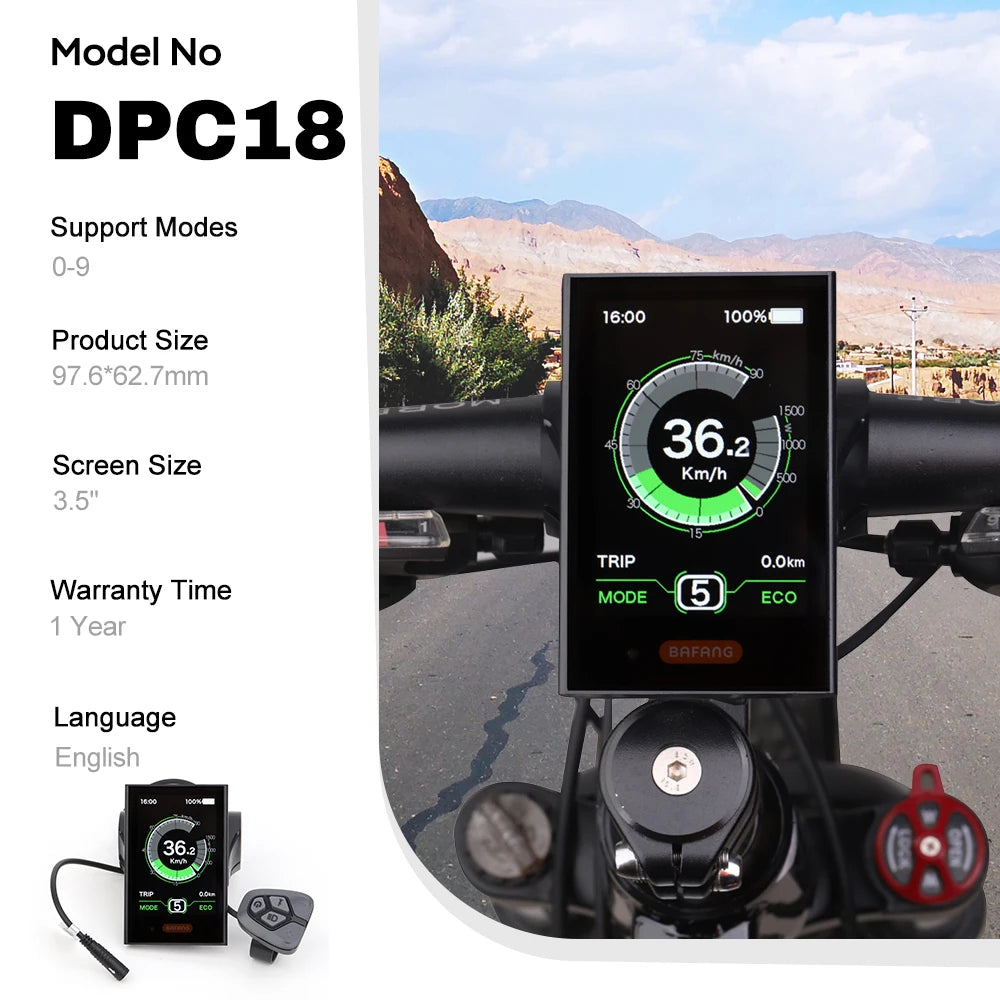 Bafang LCD Color Display Instrument 36V 48V 52V P860C 860C P850C 600C C965 DPC18 BF-UART Protocol Bluetooth 750W Motor E-bike
