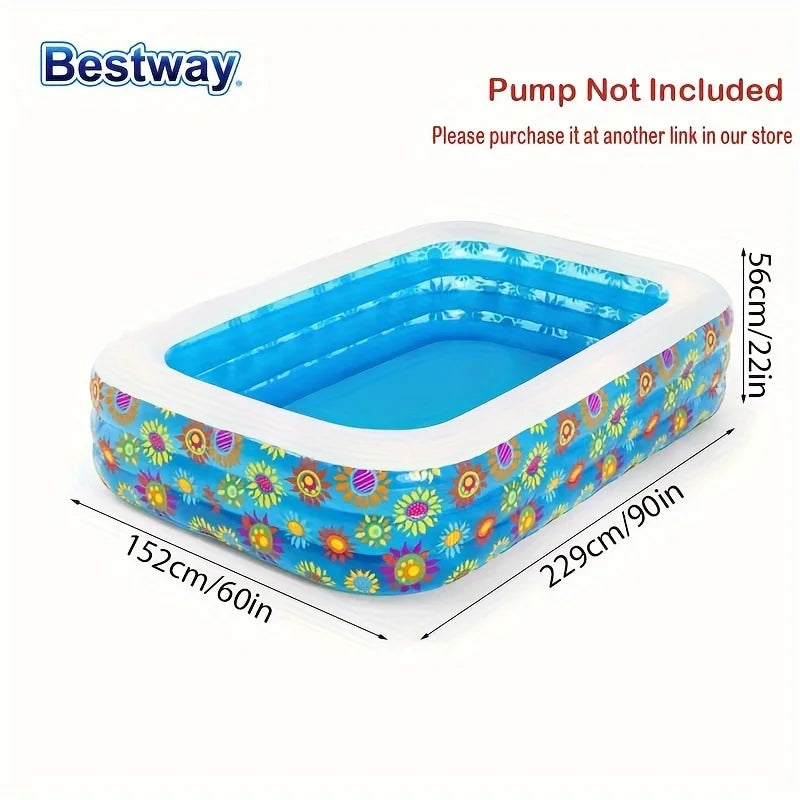 Bestway 54121/54120 Family Inflatable Pool,
 Rectangular Adult Family
