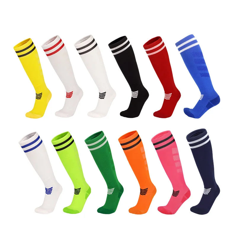 Socks Nylon-- Soccer Adult/  Kids  Towel  Bottom Breathable
 Knee High Training Long Stocking Sports Practical Mesh