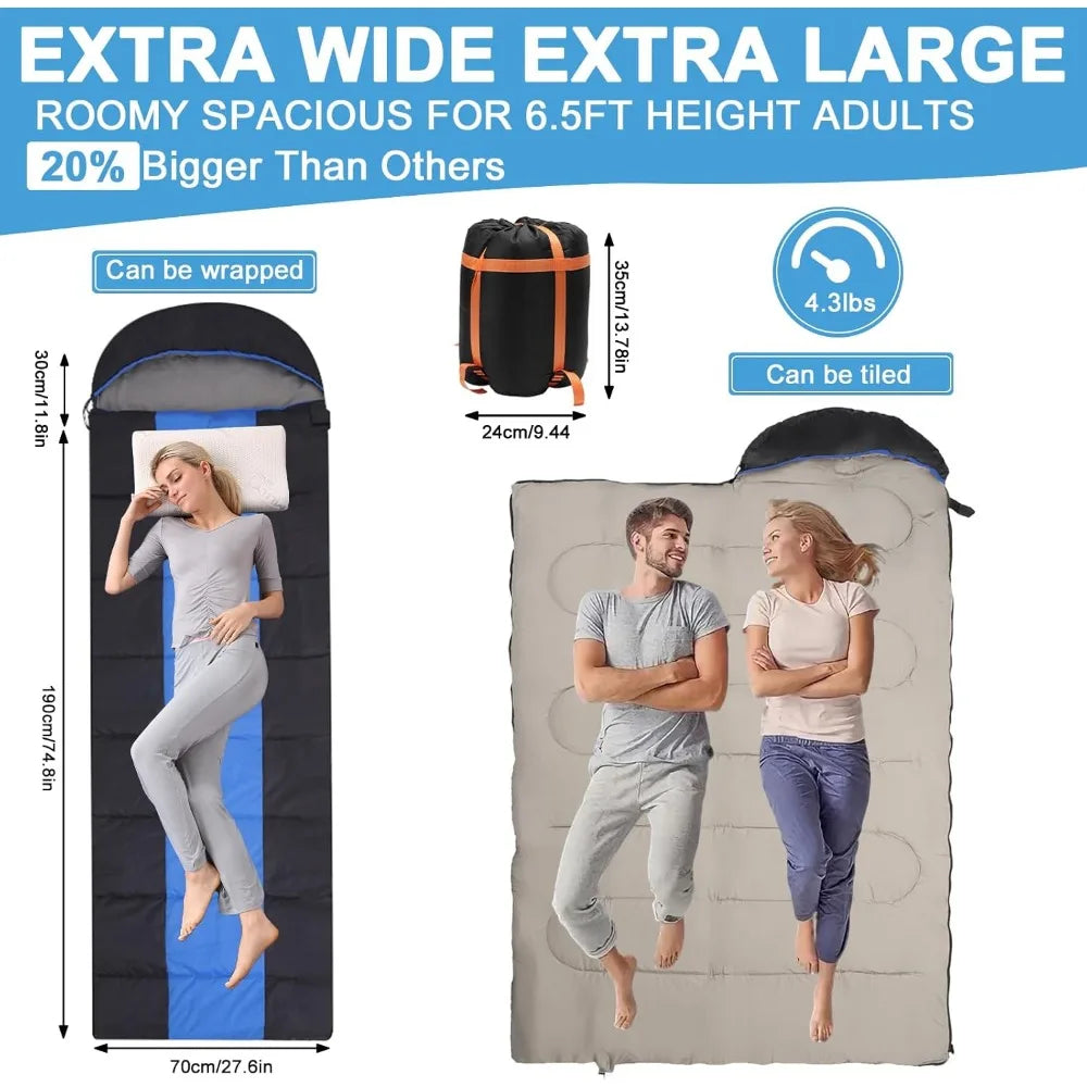 Adult Backpacking Sleeping Bags Waterproof 
Electric Heating with USB Rechargeable Temperature Control for Outdoor Adventure