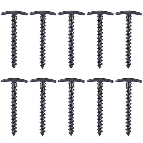 10pcs/set Windproof Fixed Ground Nails Camping Peg Screw Stakes Hiking Tent Pins for Mountaineering Fishing 14.5x7cm