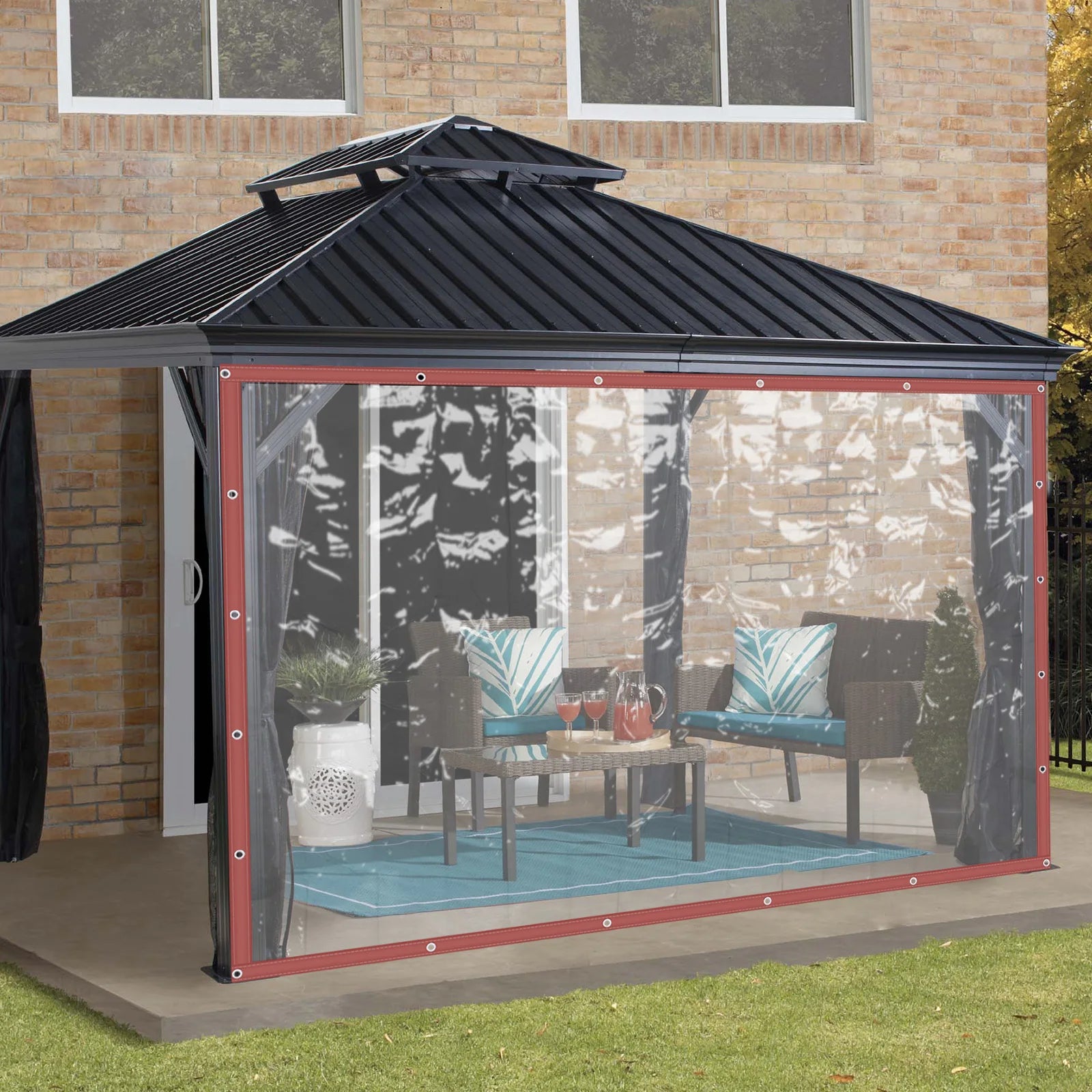 Premium Brown Waterproof PVC Tarp, 8x10ft Heavyweight Rainproof, Dustproof & Sunproof Outdoor Cover for Tent,Awning,Canopy,Patio