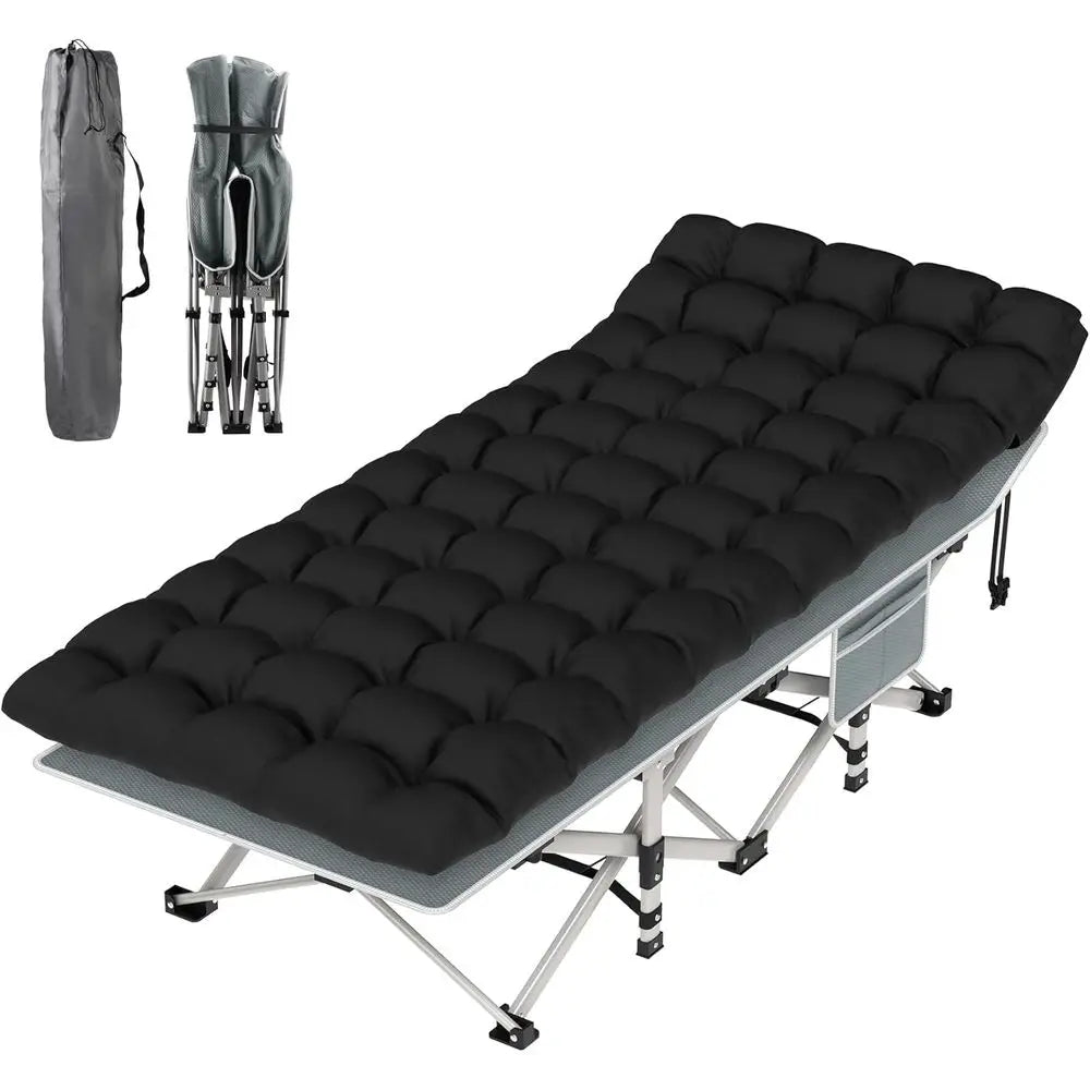 Double Layer Portable Camping Cot with Carry Bag - Ideal for Outdoor, Beach, and Travel