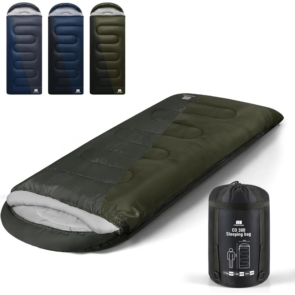 0 Degree XXL Winter Sleeping Bags for Adults Cold Weather,Camping Sleeping Bag for Kids with Compression Sack,4 Season Camping
