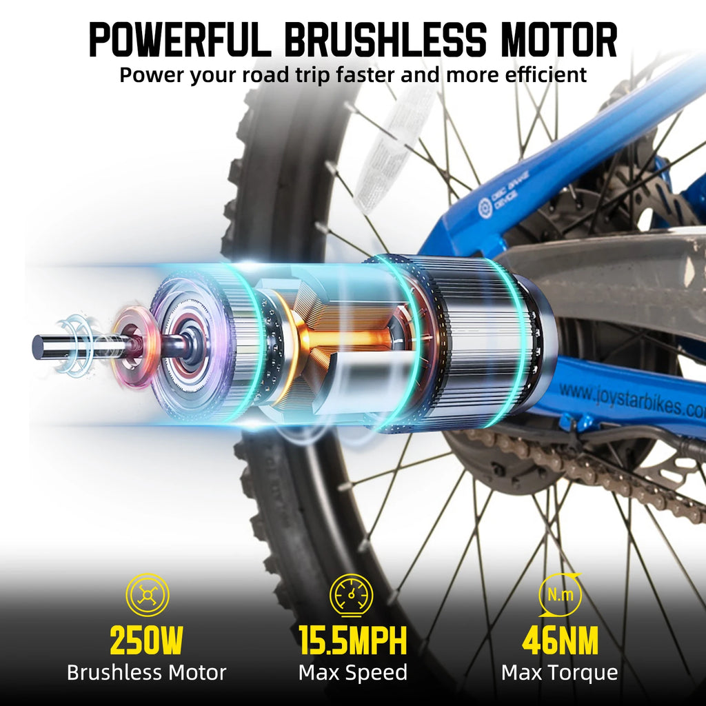 JOYSTAR Electric Bike for Kids Teens Ages 7+ 
with 250W Motor, 15 Miles 15MPH 
Mountain