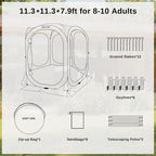 Portable 12x12 Outdoor Shade Room Tent 
with Carry Bag for Patio, Backyard, and Outdoor Activities, Beige