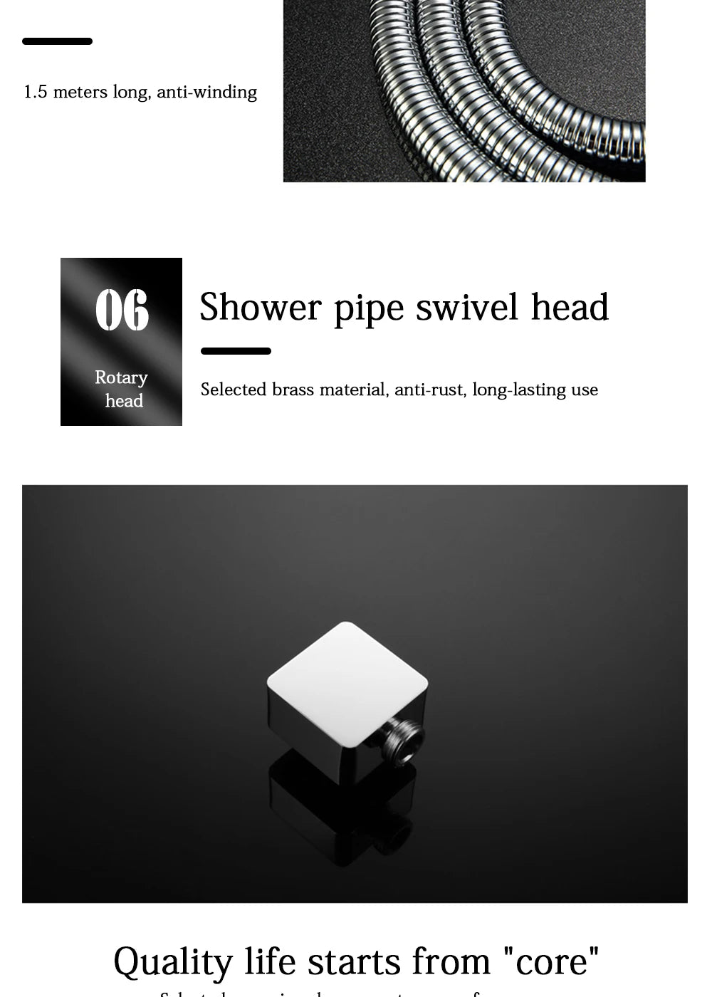 Black Concealed Shower System
Rain Waterfall Bathroom Embedded Shower Faucet Set with Tub Spout