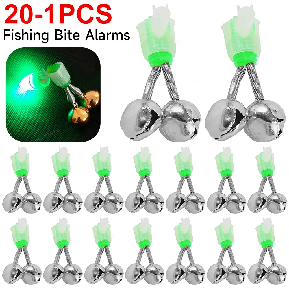 20-1PCS Fish Bite Alarm ,
Twin Spiral Bells,
 Fishing Indicator Bait Alarm. Outdoor Night Fishing Alarm Bell