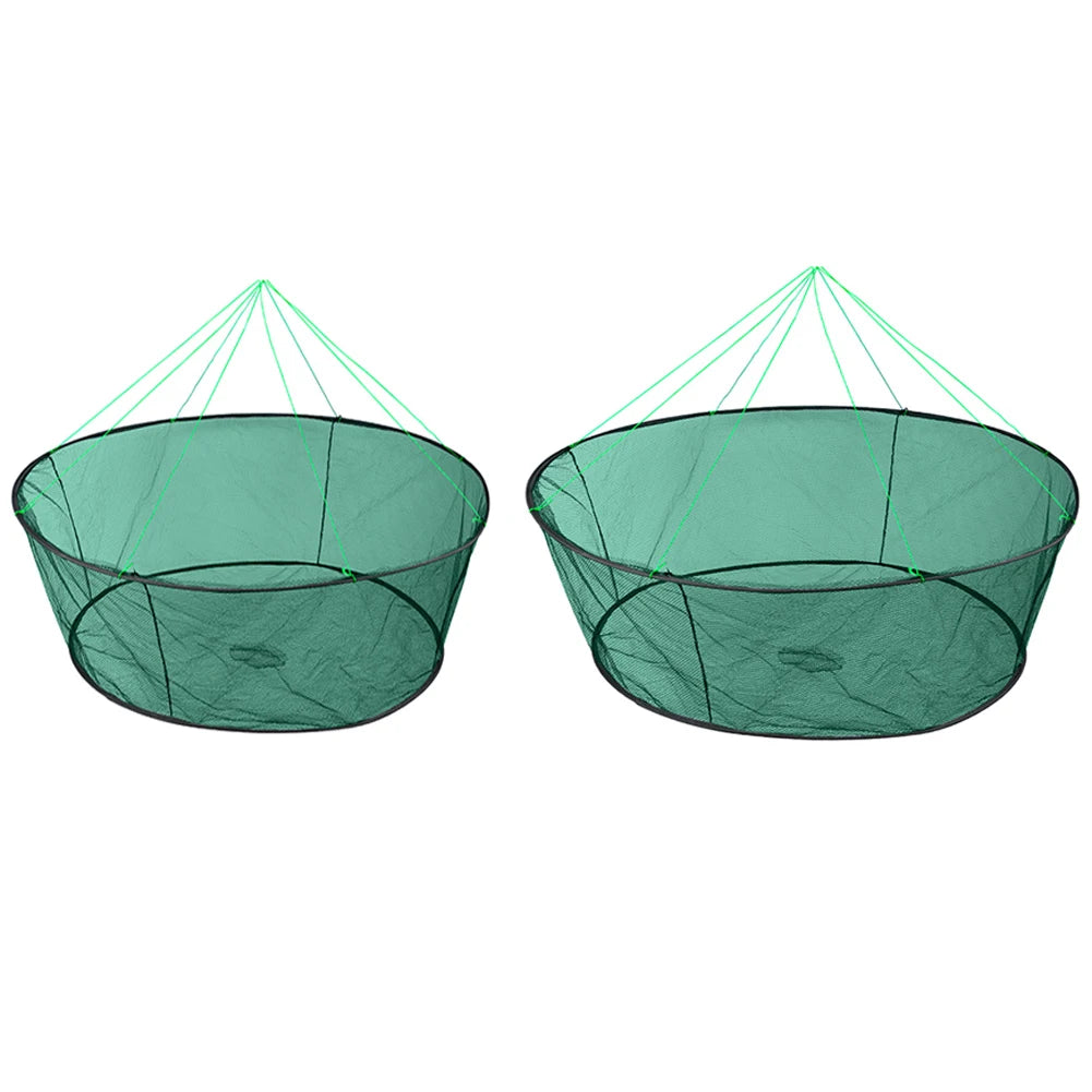 Portable Foldable Fish Net 
Folded  Mesh.   Baits Trap Cast,  Crab , Shrimp , Cage
