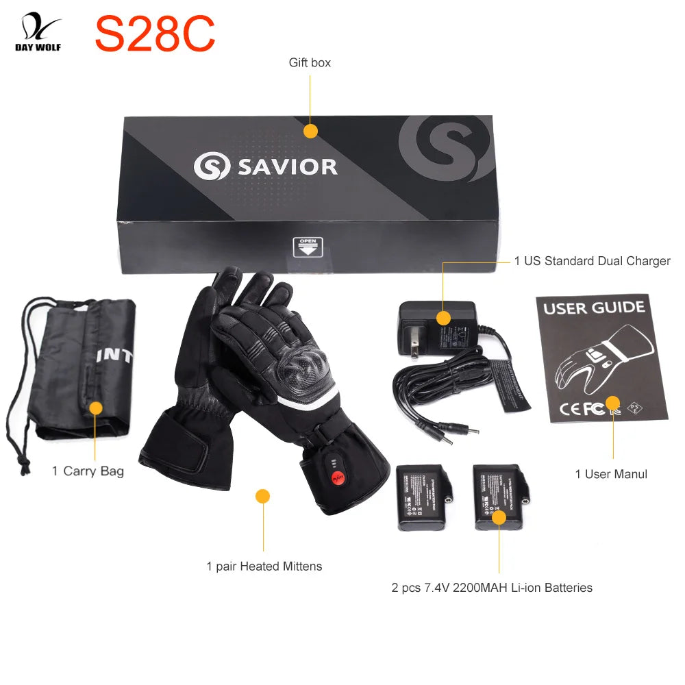 DW Heated Gloves 
Motorcycle Winter , Warm ,Waterproof ,  Rechargeable  Thermal charger