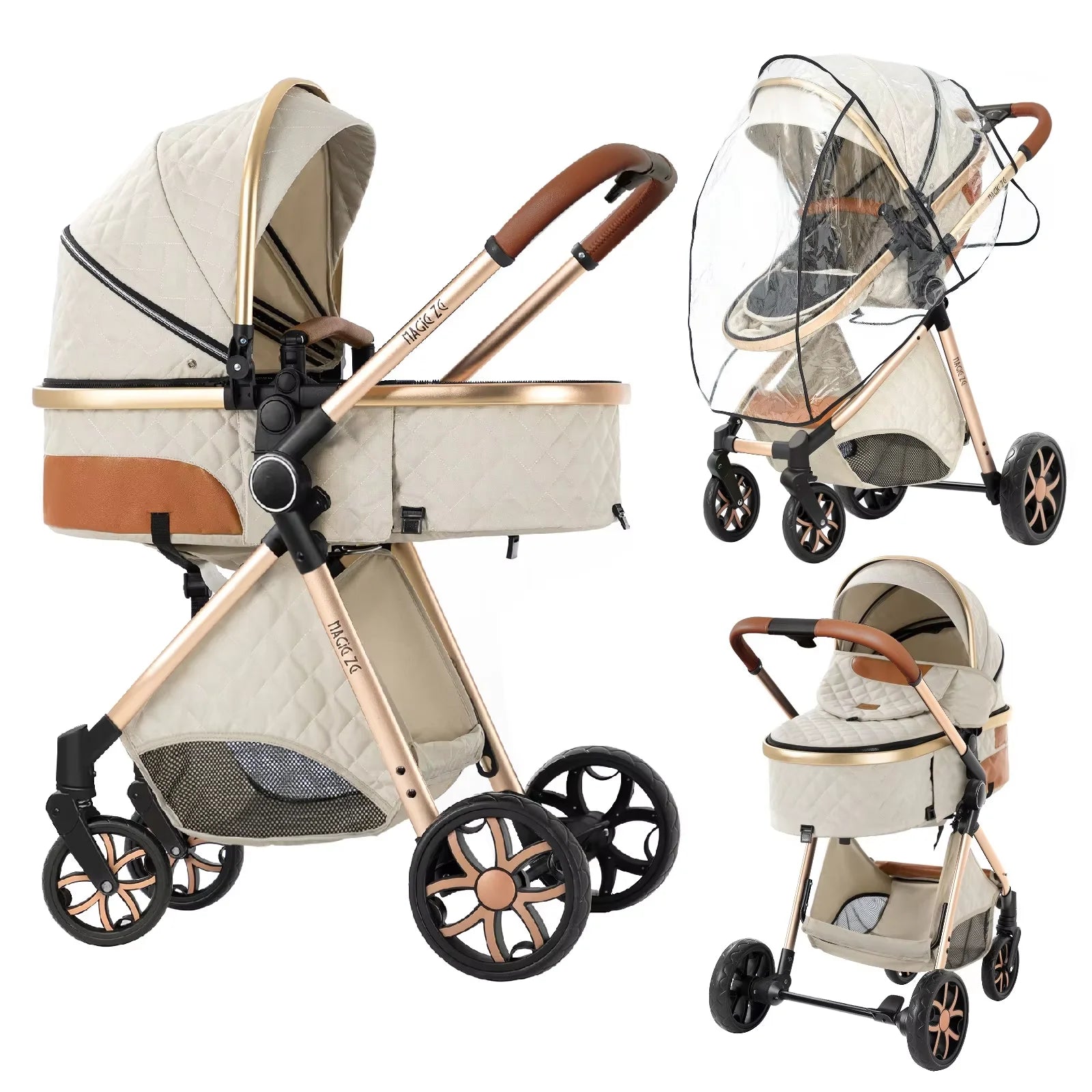 Portable Baby Stroller 2-in-1
Pram Foldable Pushchair Lightweight Travel System
 Buggy Newborn New Model Carriage