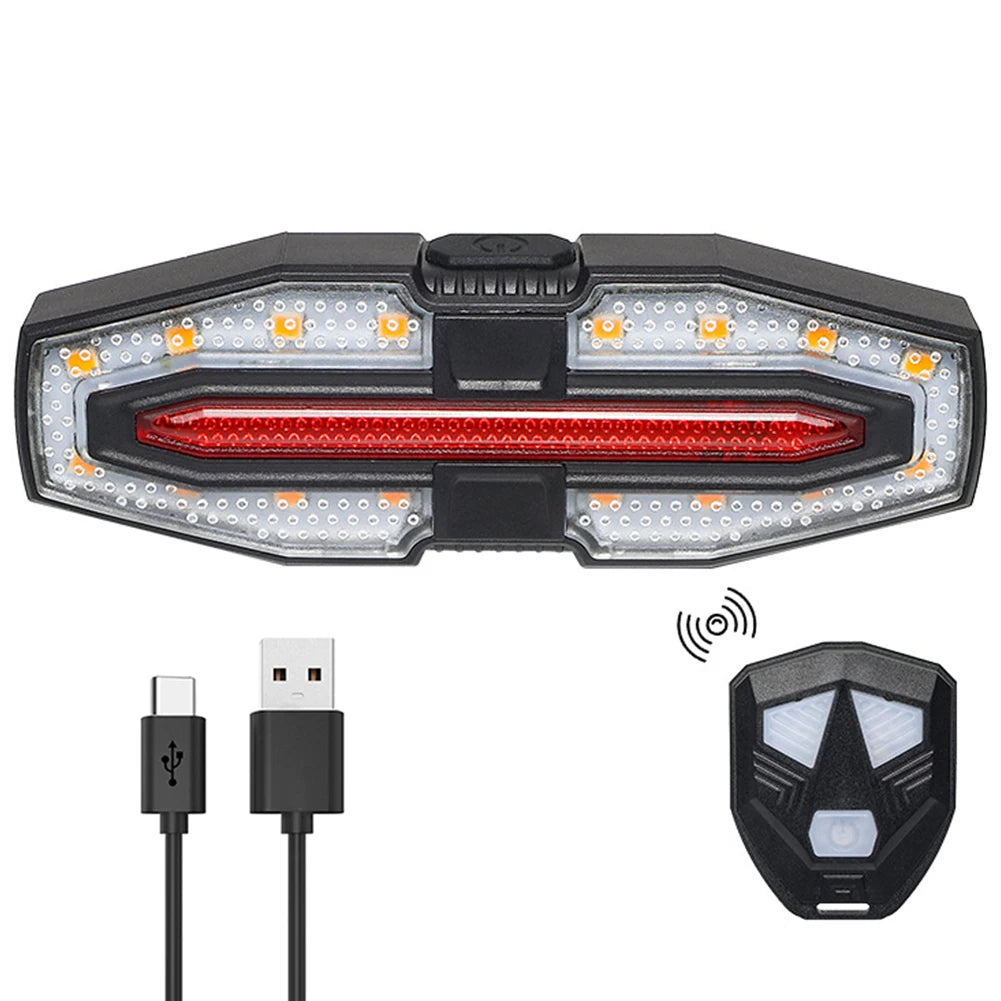 Rechargeable Bicycle Rear Light with Turn Signals .
Warning Bike Lights 
Wireless Remote Control           Bike Rear Light for Night Riding