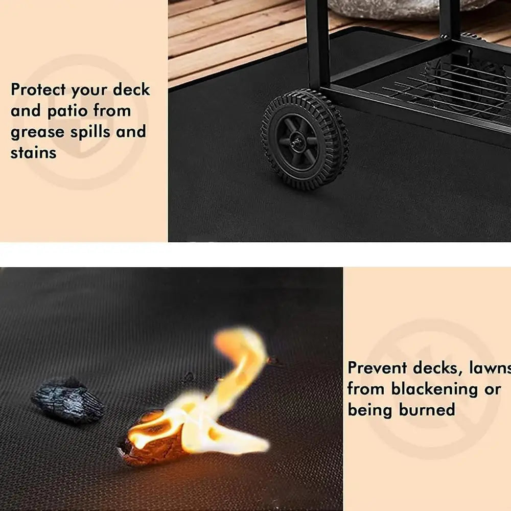 Under Grill Mats For Outdoor Grill Floor Protector Mat Fire Retardant Mat Oil-Proof Heat-Resistant Waterproof Design Good