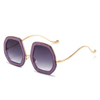 Oversized Polygon Sunglasses Women 2022 Luxury Diamond Shiny Crystal 
Men Shade Hipster Party Eyewear